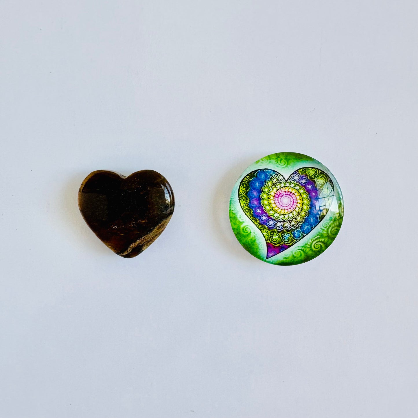 Tiger's Eye/Green Heart Manifesting Magnet Set