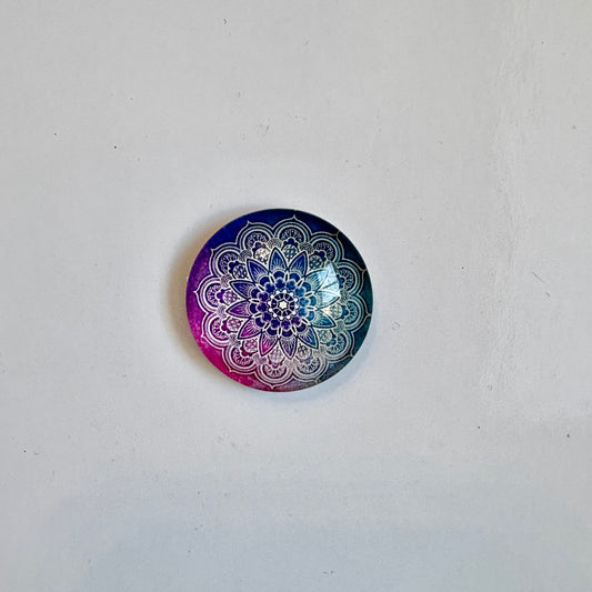 Blue Pink Mandala Round Crown