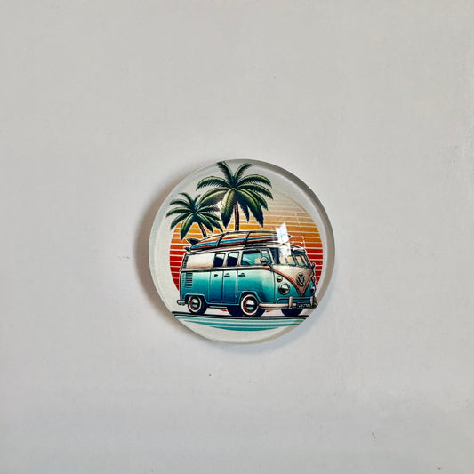 VW Van Blue Round Crown