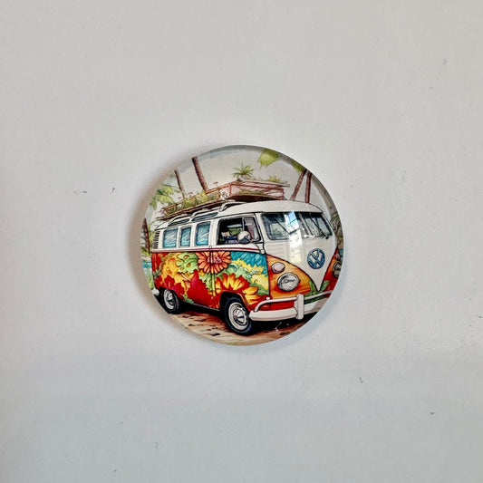 VW Van Flowers Round Crown