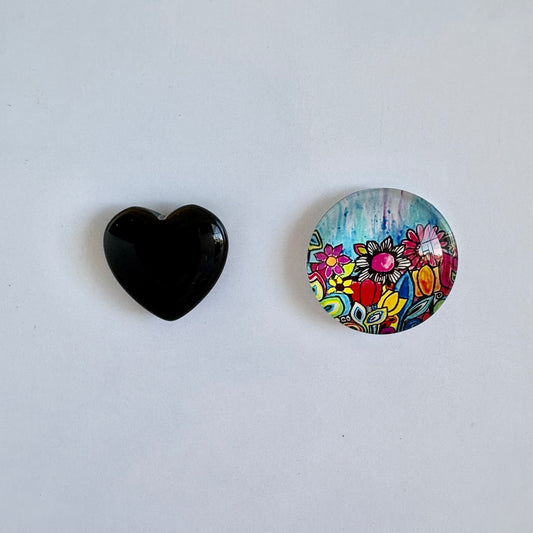 Black Obsidian/Mosaic Floral Set