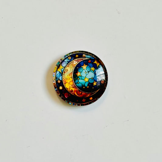 Crown - Mosaic Multicolor Moon Magnet