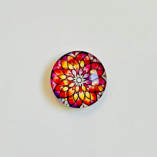 Crown - Red Floral Mosaic Magnet